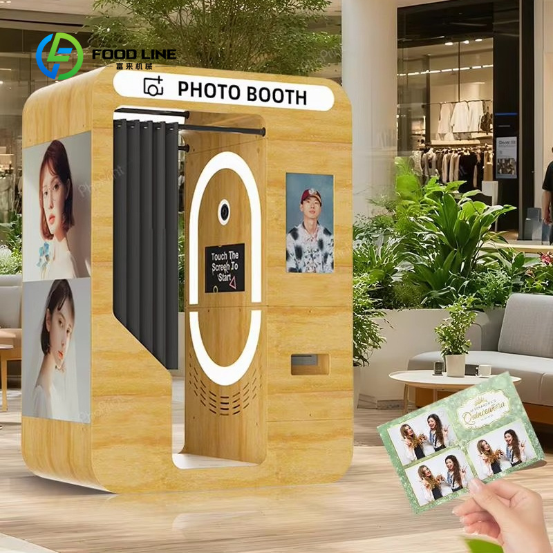 Photo Booth Machine - 맞춤형 휴대용 나무 바 스타일 빈티지